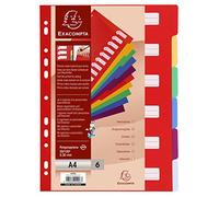 Exacompta dividers PP Rigid Opaque 6 Blank tabs A4