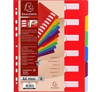 Exacompta dividers PP Rigid Opaque 6 Blank tabs A4 Maxi