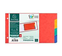 Exacompta Dividers Special format Assorted Multicolour 4 Part Mottled Pressboard 2 Holes 704E Pack of 10