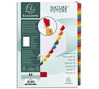 Exacompta dividers white card 31 numbered tabs 1-31 coloured A4