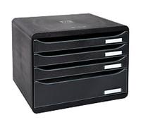 Exacompta Drawer Unit with 4 Drawers Big Box Plus Horizon Maxi Plastic Black 35.5 x 27 x 27.1 cm