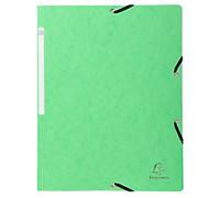 Exacompta Elasticated Folder 5563E Green Molted Pressboard 24 x 32 cm Pack of 25