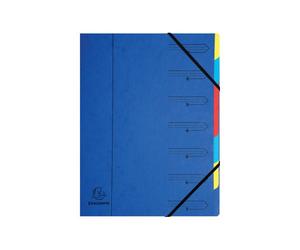 Exacompta Europa 7-Part Organiser 400gsm Pressboard A4 Blue 5219Z