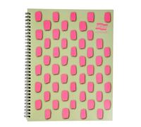 Exacompta Europa Splash - Ref EU1503Z Wirebound Notebooks, Bright Cover, 160 Lined Pages, A4+ Size with Micro-Perforated Pages, Pack of 3 Pink/Green Cover