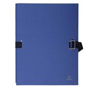 Exacompta - Ref 223229E - Expandable Canvas Folder - Suitable for Storing & Transporting A4 Documents, Expandable to Hold Additional Documents, Strap Closure - Dark Blue