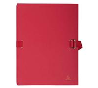Exacompta - Ref 223275E - Expandable Canvas Folder - Suitable for Storing & Transporting A4 Documents, Expandable to Hold Additional Documents, Strap Closure - Red