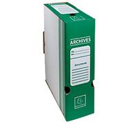Exacompta Filing Box 261003H A4 Cardboard 35 (W) x 10 (D) x 25 (H) cm Green Pack of 50