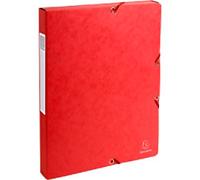 Exacompta Filing Box 50305E A4 Red Mottled Pressboard 25 x 33 cm Pack of 8