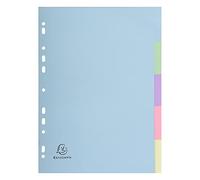 Exacompta Forever 1605E Index Dividers Recycled Card A4 22 x 29.7 cm 5 Colours Angel Blue Pastel Watercolour (Pack of 10)