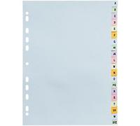Exacompta - Ref 2621E - 1 Pastel Card Divider 170 g/m2 Forever with 20 Alphabetical Printed Keys from A to Z - Size to File A4 - Size 22.5 x 29.7 cm - Assorted Pastel Colours