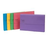 Exacompta Document Wallets A4, Foolscap Flap Board Landscape Assorted Pack of 25