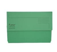 Exacompta Forever Document Wallets - Perfect for Storing Documents - Recycled 290 gsm Board - 34.5 x 24.5 cm in Size - A4/Foolscap - Green - Pack of 25.
