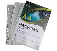 Exacompta Forever Punched Pockets Embossed Transparent 120 microns 11 Holes 5350E Pack of 25