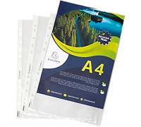 Exacompta Forever Punched Pockets Frosted Transparent 60 microns 11 Holes 5320E Pack of 100