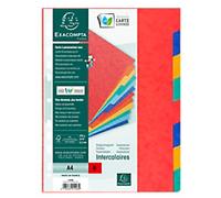 Exacompta Genuine Premium Pressboard Dividers A4 Assorted Multicolour 8 Part Mottled Pressboard 18 Holes 1408E Pack of 25
