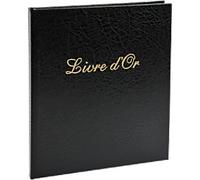 Exacompta Guest Book Cardboard, PU (Polyurethane), PVC (Polyvinyl Chloride) Black 4991E 19.3 (W) x 21.5 (D) x 1.5 (H) cm Pack of 3