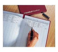 Exacompta - Ref 58/27Z - Guildhall - Headliner Account Book, 298 x 305mm, 27 Cash Column, 80 Pages, Case bound Hardback Burgundy Vinyl Cover, Traditionally Sewn