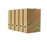 Exacompta Guildhall A4 Archiving Box Storage File Organiser, Pack of 5, Cardboard, Robust Home Office Stationery Eco Box For Documents and Files - 225/0001Z