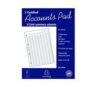 Exacompta Guildhall Account Pad 8-Column Summary (Pack of 1) + Free finchley Refills Pen