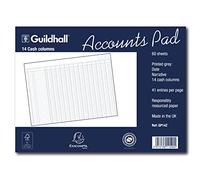 Exacompta 'Guildhall' Accounts Pad, A3, 60 sheets, 14 Cash Columns, White