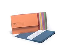 Exacompta Guildhall Document Wallets, 285gsm, Foolscap - Assorted Colours, Pack of 50