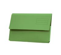 Exacompta Guildhall Plain Document Wallet, 345x245 mm, 250 gsm - Green, Pack of 50