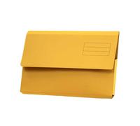 Valuex Exacompta Document Wallet Manilla Foolscap Half Flap 250gsm Yellow (Pack