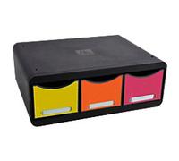 Exacompta Drawer Unit with 3 Drawers Toolbox Maxi Plastic Assorted 35.5 x 27 x 13.5 cm