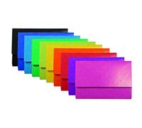 Exacompta Iderama Document Wallet Foolscap Pack of 25 265gsm Assorted, none