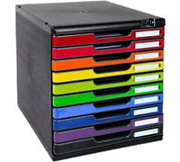 Exacompta Iderama Drawer Unit Plastic Glossy Harlequin 10 Drawers 28.8 x 35 x 32 cm A4+