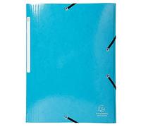 Exacompta Iderama Elasticated 3 Flap Folders, 425gsm, A4 - Light Blue, Pack 25
