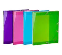 Exacompta - Ref 59480E - Iderama Collection - PP Filing Box - 250 x 330mm in Size, 25mm Spine, Suitable for Storing A4 Documents - Assorted Colours (Pack of 4)