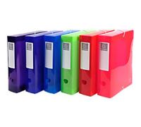Exacompta - Ref 59680E - Iderama Collection - PP Elasticated Filing Box - 250 x 330mm in Size, Suitable for A4 Documents, 80mm Spine - Assorted Colours (Pack of 8)