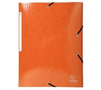 Exacompta Iderama Portfolio Folder with 3 Flaps and Elastic Band 425 g/m², A4, Maxi Capacity Manila Cardboard, Orange