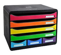 Exacompta Drawer Unit with 7 Drawers Store-Box Mini Plastic Assorted 35.5 x 27 x 27.1 cm