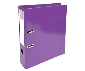 Exacompta Iderama Wide Lever Arch File A4 70 mm Purple 2 Rings 53626E Cardboard Glossy Portrait Pack of 10