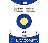 Exacompta Index Cards 10326E A4 Yellow 21 x 29.7 x 2.3 cm Pack of 10