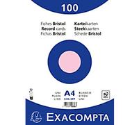 Exacompta Index Cards 10336E A4 Pink 21 x 29.7 x 2.3 cm Pack of 10