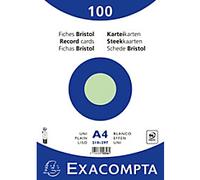 Exacompta Index Cards 10346E A4 Green 21 x 29.7 x 2.3 cm Pack of 10