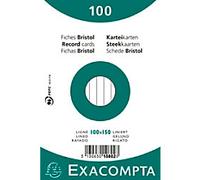 Exacompta Index Cards 10802X A6 White 10 x 15 x 2.3 cm Pack of 20