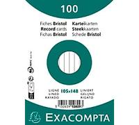 Exacompta Index Cards 10809SE A6 White 14.8 x 10.5 x 2 cm 20 Pieces of 100 Sheets