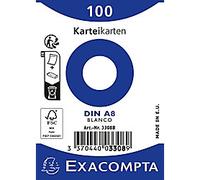 Exacompta Index Cards 3308B A8 White 5.2 x 7.4 x 2.3 cm Pack of 48