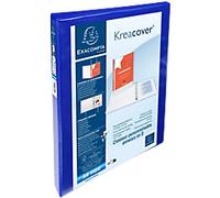 Exacompta Krea Cover 15 mm Presentation Binder PP (Polypropylene) A4+ 4 Rings Blue 51840BE Pack of 10