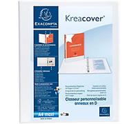 Exacompta Krea Cover 20 mm Presentation Binder PP (Polypropylene) A4+ 2 Rings White 51921E Pack of 10