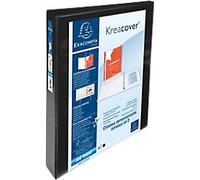 Exacompta Krea Cover 30 mm Presentation Binder PP (Polypropylene) A4+ 4 Rings Black 51942NE Pack of 10