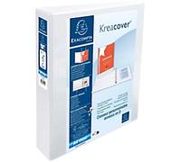 Exacompta Krea Cover 50 mm Presentation Binder PP (Polypropylene) A4+ 2 Rings White 51924E Pack of 10