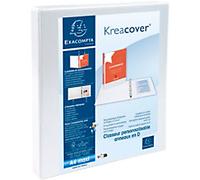 Exacompta Kreacover 16 mm Ring Binder PP (Polypropylene) A4+ 2 Rings White 54940E Pack of 10