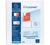 Exacompta - ref. 51842E - Box of 10 customizable rigid opaque binders with 3 pockets - 4 D-rings of 30 mm - External dimensions: 32 x 27.7 cm - Format to file A4 Maxi - Colour: white