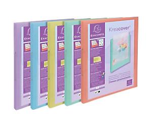 Exacompta Kreacover Pastel 15 mm Ring Binder PP (Polypropylene) A4 2 Rings Assorted 54279E Pack of 20