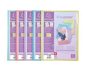 Exacompta Kreacover Pastel Display Book A4 30 Pockets Assorted Pack of 10